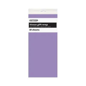 10pk Lavender Tissue Gift Wrap Sheets 51x66cm
