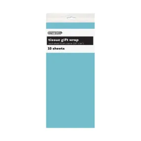 10pk Powder Blue Tissue Gift Wrap Sheets 51x66cm