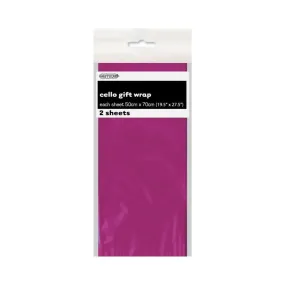 2pk Pretty Purple Premium Cello Wrap Sheet 50x70cm