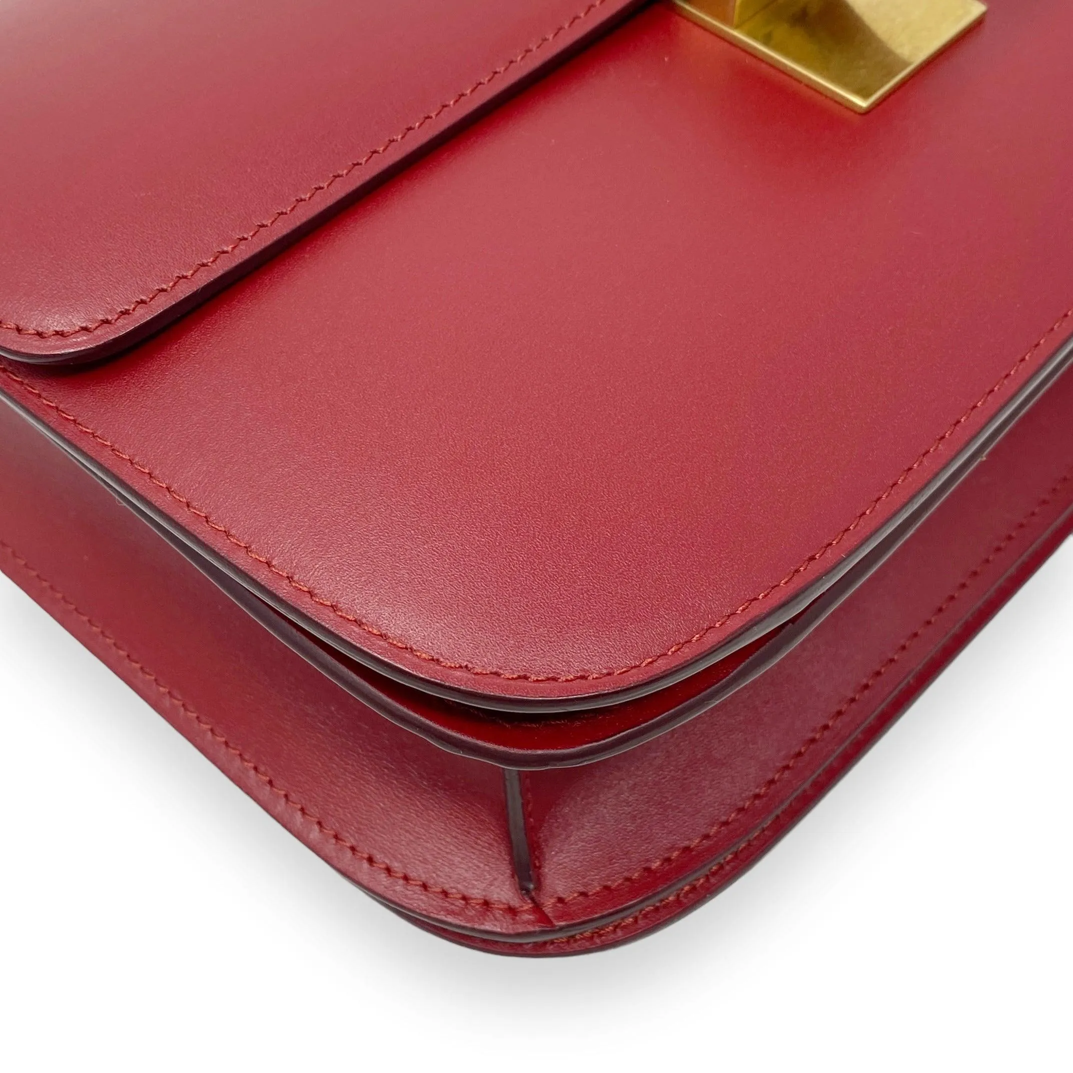 Celine Dark Red Medium Box Bag