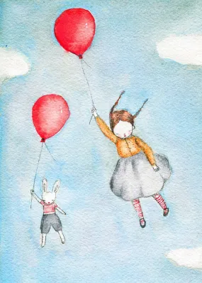 Greeting Card - Michelle Pleasance - Girl with Balloon