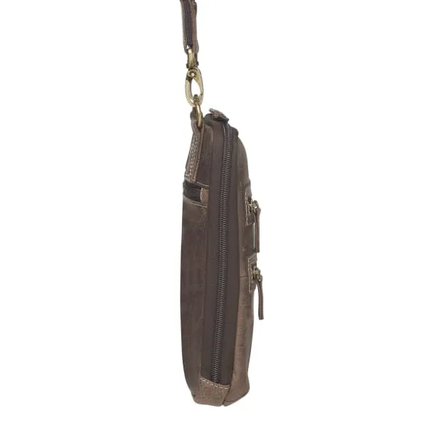 GTM Original Top Draw Concealed Carry Essential Distressed Leather Crossbody Purse