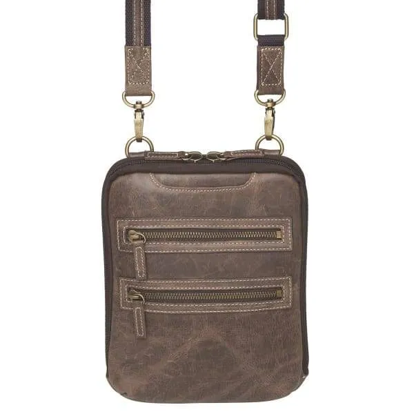 GTM Original Top Draw Concealed Carry Essential Distressed Leather Crossbody Purse