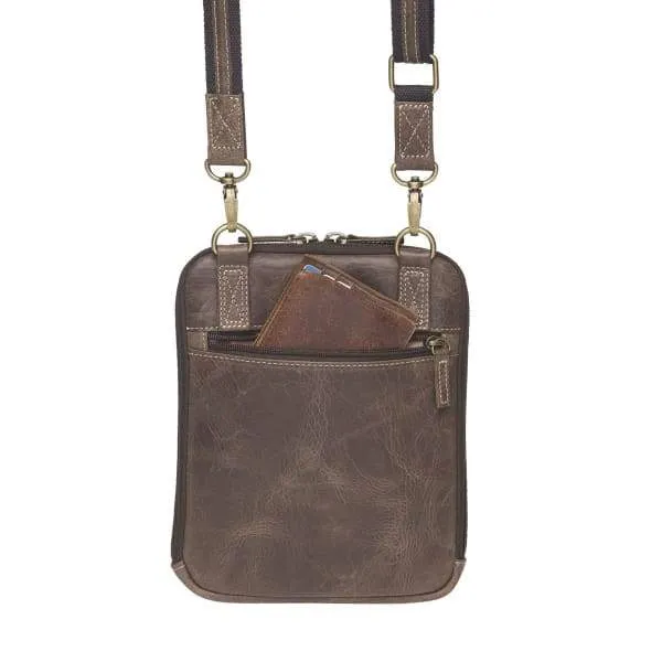 GTM Original Top Draw Concealed Carry Essential Distressed Leather Crossbody Purse