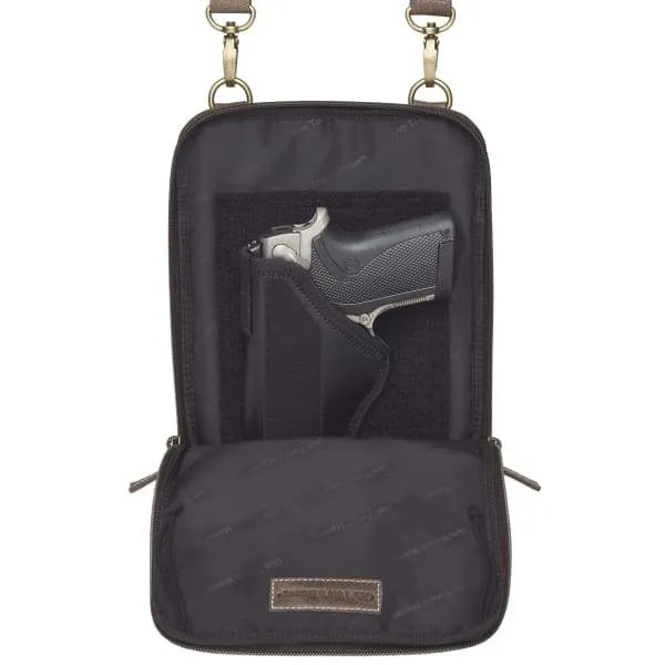 GTM Original Top Draw Concealed Carry Essential Distressed Leather Crossbody Purse