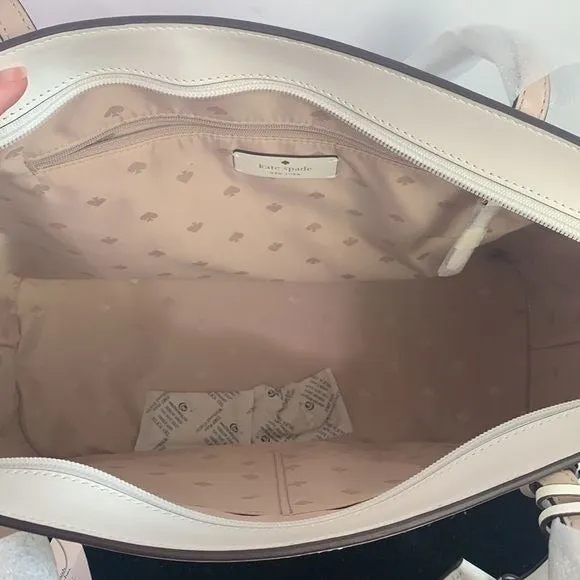 Kate Spade NWT Pink Cream Leather Tote Bag