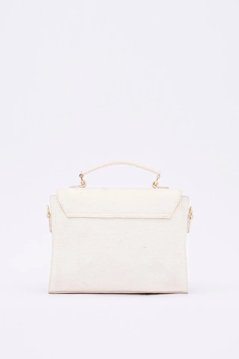 London Piatex Vegan Leather Saddle Bag | Latte