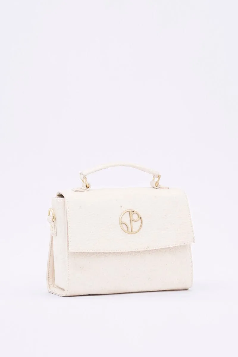 London Piatex Vegan Leather Saddle Bag | Latte