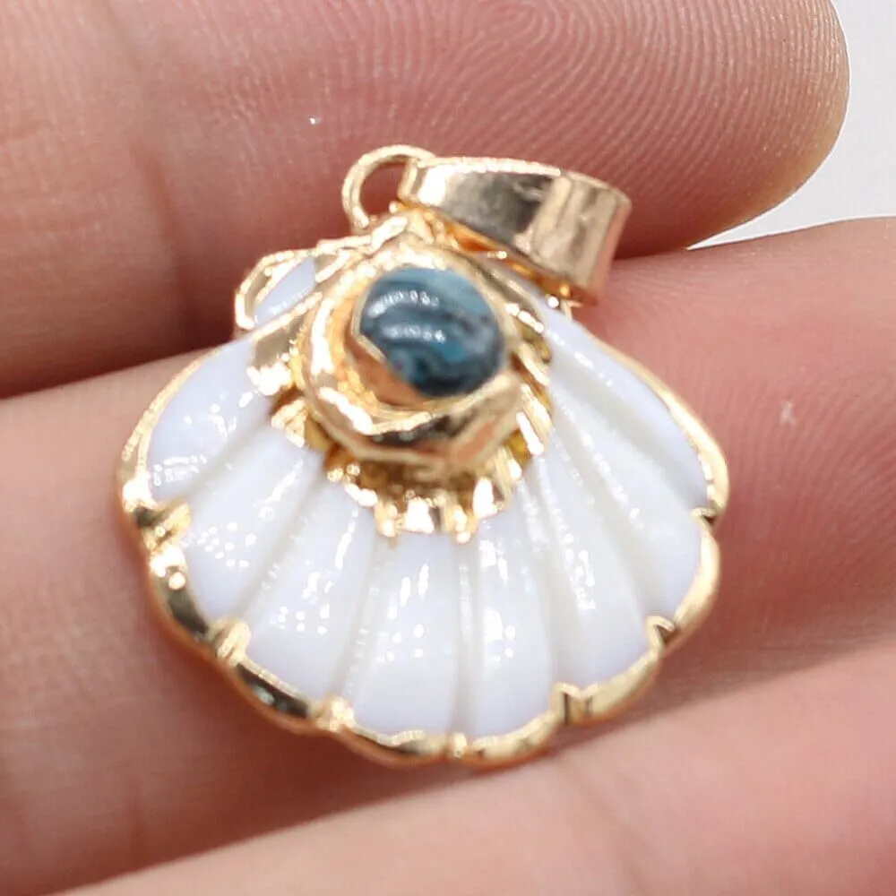 Natural Stone Flower and Shell Shaped Pendants