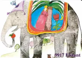 Postcard  Elephant by Eva-Maria Ott-Heidmann