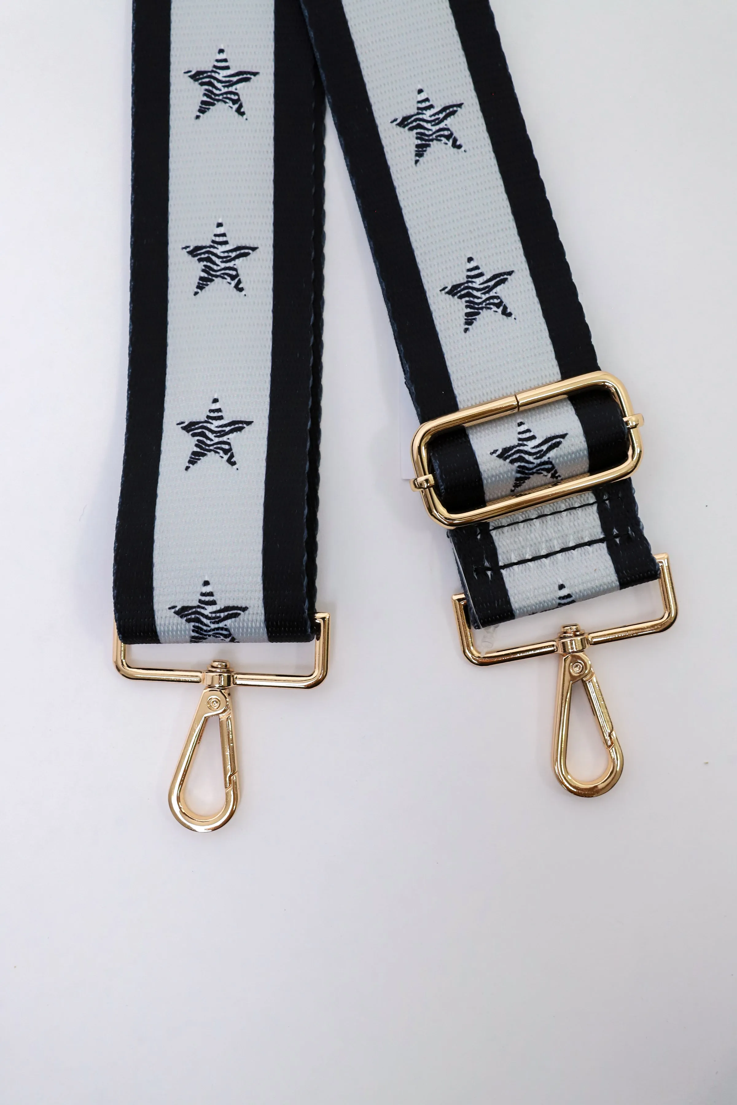 Stars   Stripes Black   Grey Bag Strap