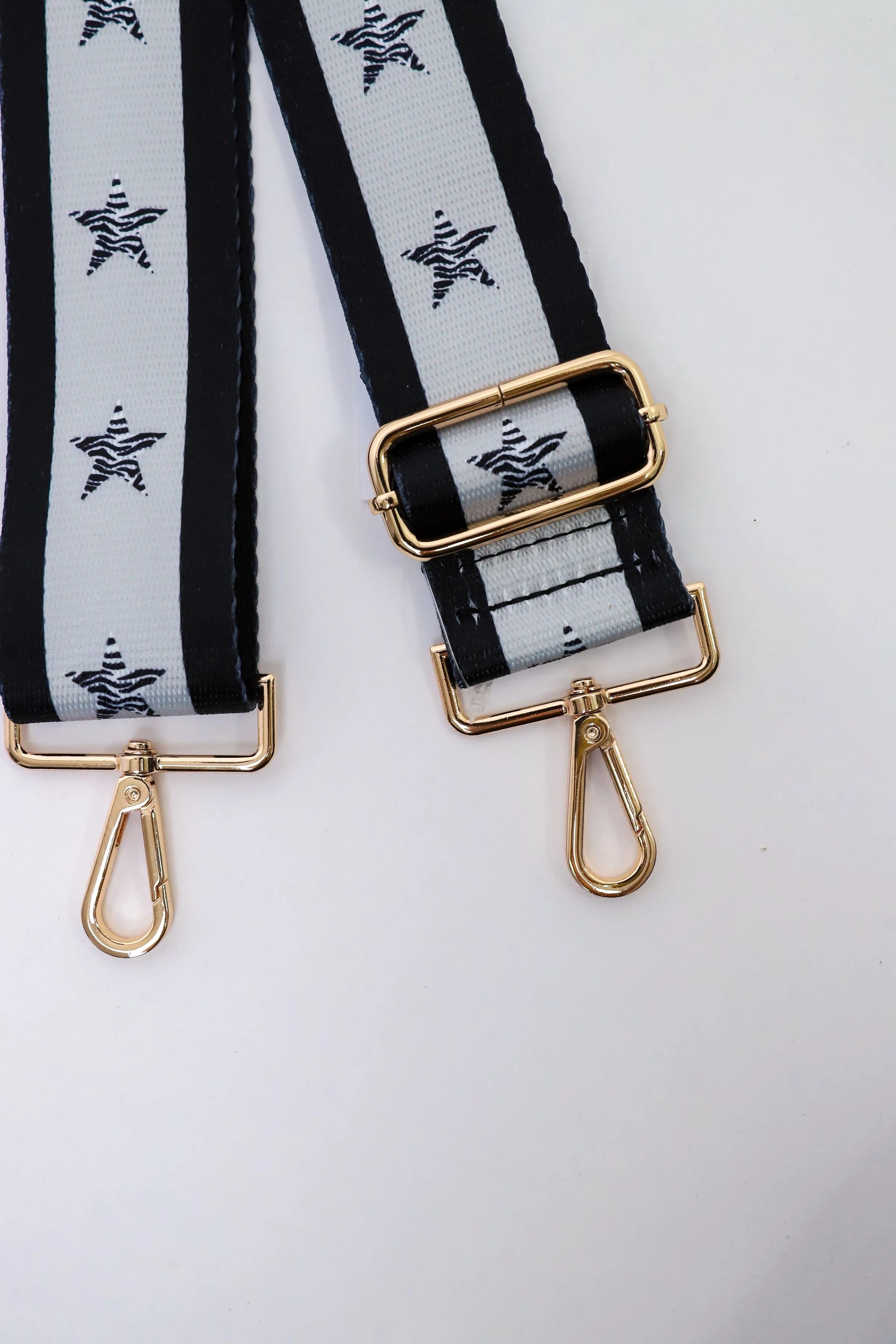 Stars   Stripes Black   Grey Bag Strap