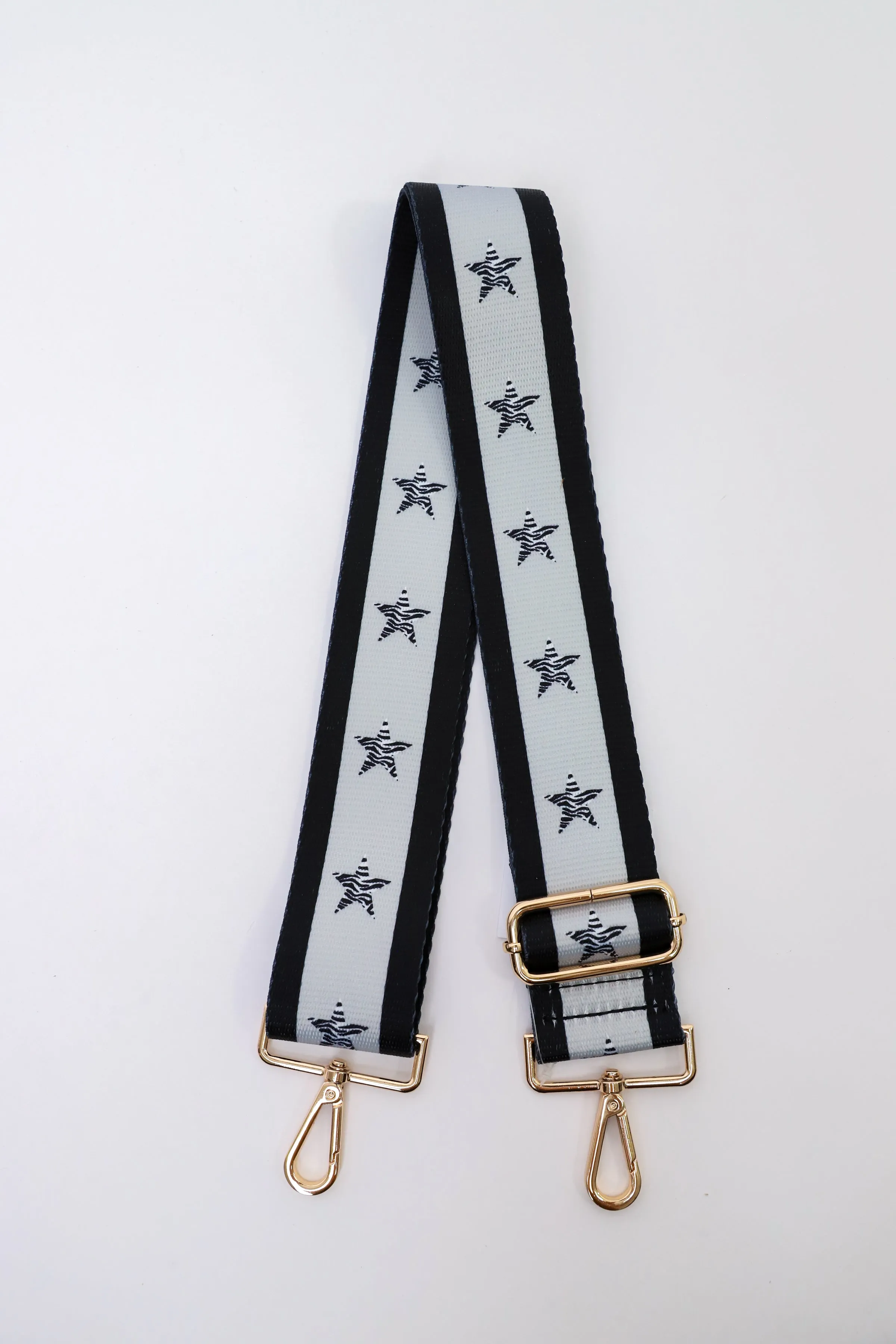 Stars   Stripes Black   Grey Bag Strap